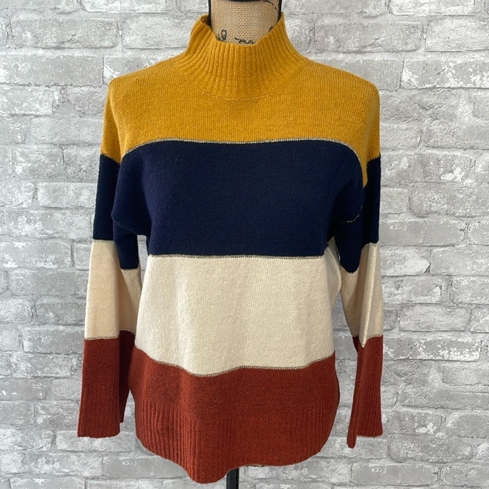 Dressbarn Colorblock Mockneck Sweater